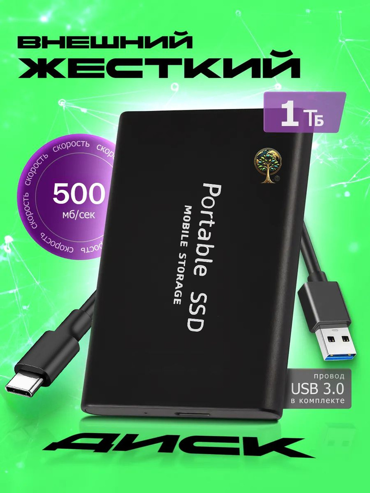 1 ТБ Внешний жесткий диск (жеский диск для пк-), черный купить на OZON ...