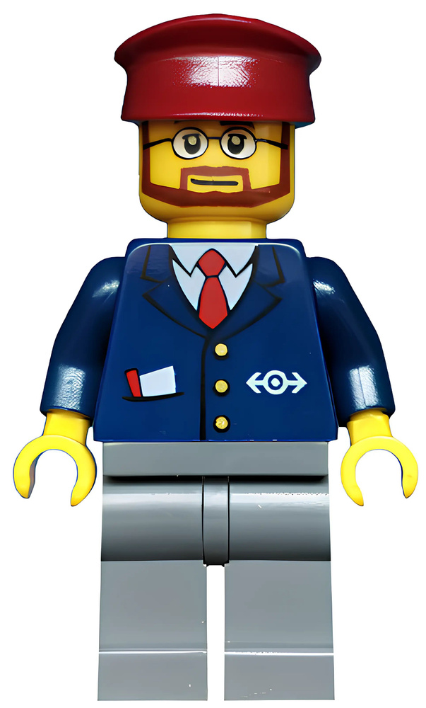 Минифигурка Lego Dark Blue Suit with Train Logo trn148 U #1