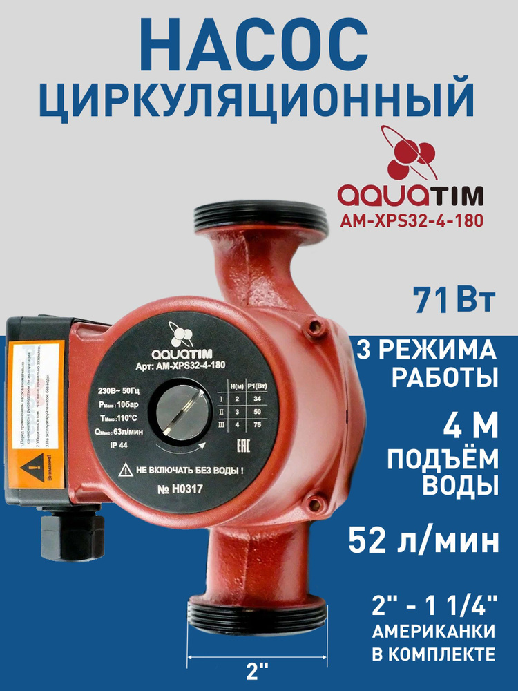 Насос Циркуляционный AQUATIM 32-4 180мм с гайками #1