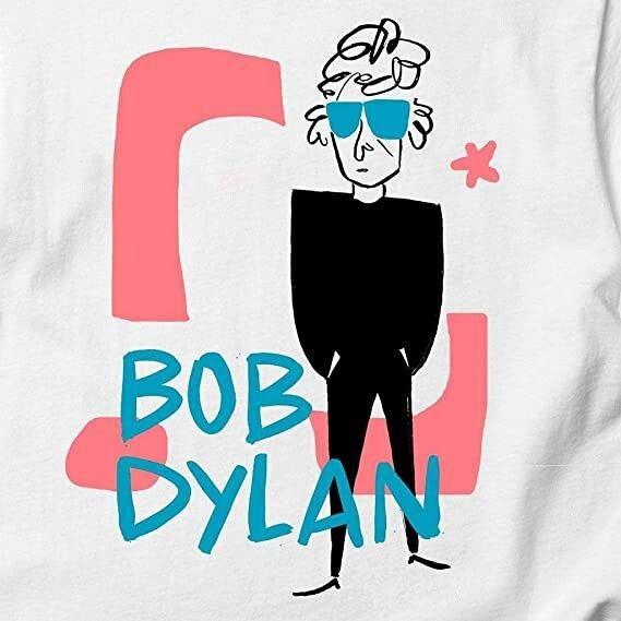 Футболка футболка Bob Dylan Caricature T-shirt White Unisex S-5XL XY603 #1