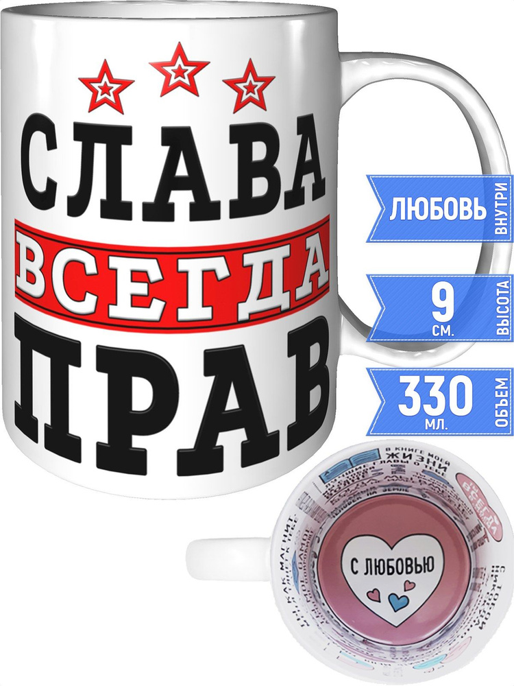 Кружка Слава всегда прав - внутри признания в любви #1