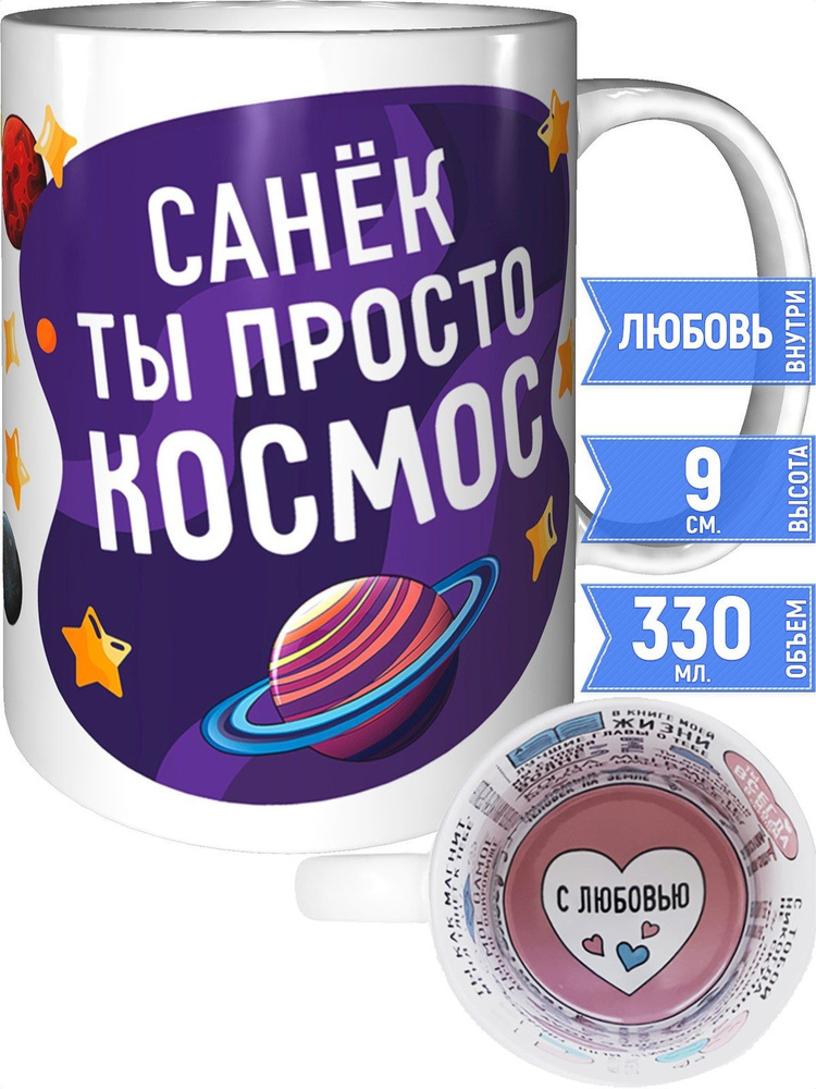 Кружка Санёк просто космос - с любовью внутри #1
