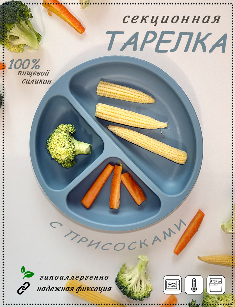 Тарелка 1 шт светло-синий #1