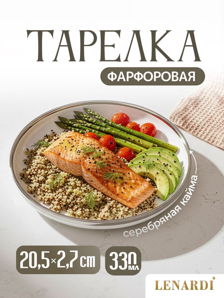 Тарелка 20.5 см. "MULTICOLOR" в подарочной упаковке. Lenardi. Фарфор. #1
