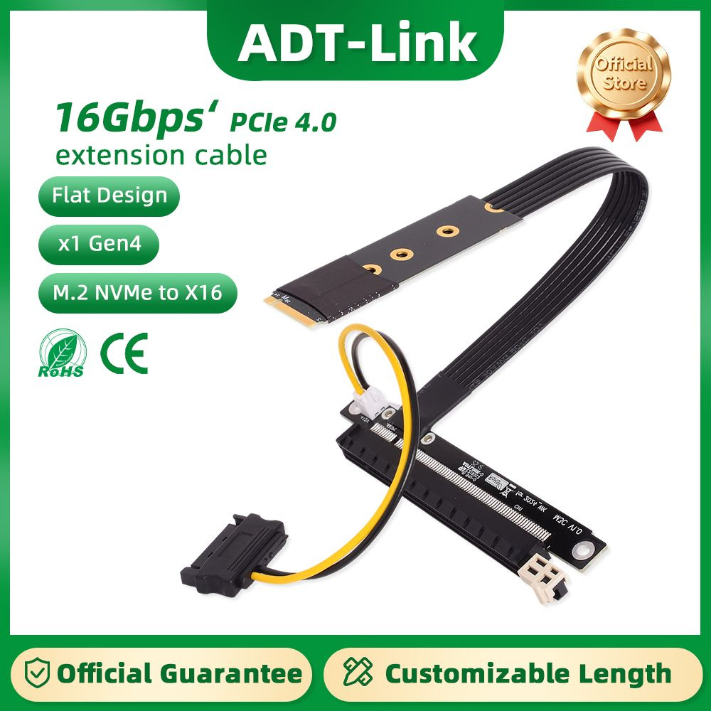 ADT-Link PCI-E 4.0 x16 к M.2 NVMe Extender Gen 4/3 Riser адаптер M43JC