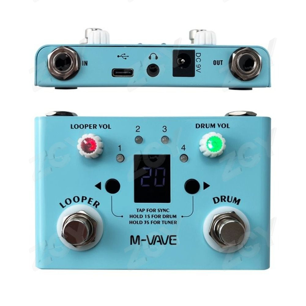 M-VAVE LOST TEMPO Педаль эффектов Drum & Looper Effector Mini 2-in-1 Looper #1