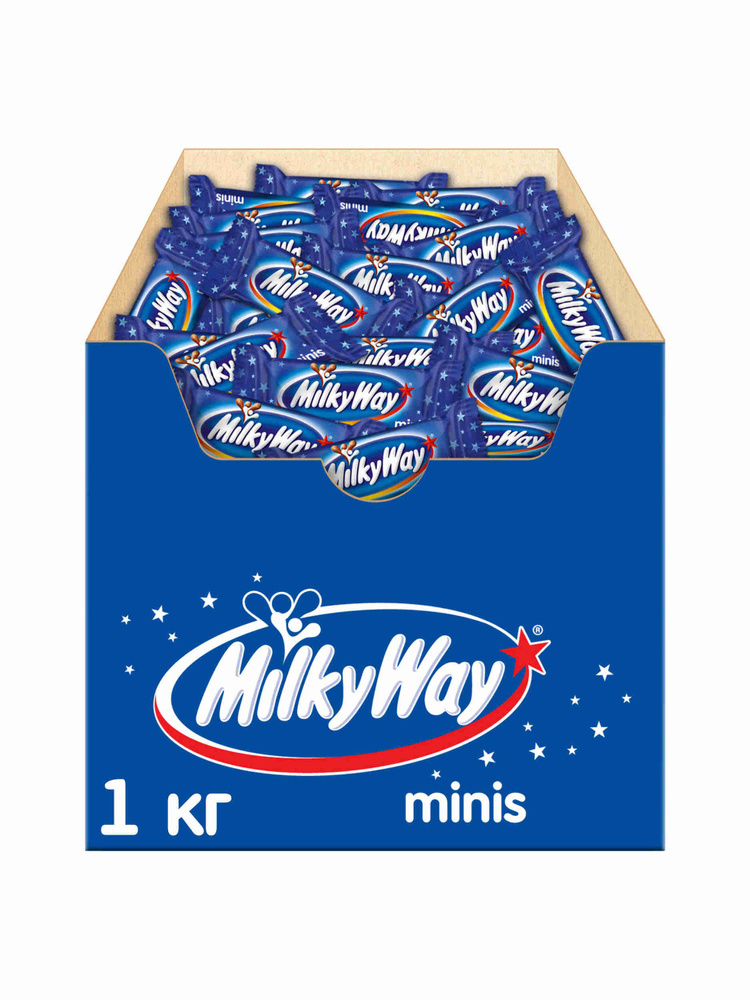 Шоколадные батончики Milky Way minis, нуга в молочном шоколаде, конфеты 1 кг #1
