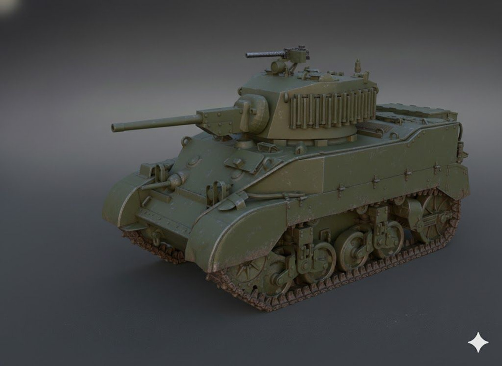 Сборная модель Танк M5A1 Stuart 47mm в масштабе - 1:100 #10864 #1