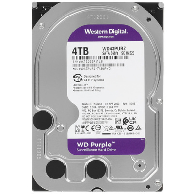 4 тб внутренний жесткий диск WD purple (WD40PURZ) купить на OZON