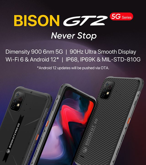 Смартфон UMIDIGI BISON GT2 5G-8+128 128 ГБ 8 ГБ Серый 6.5 BISON