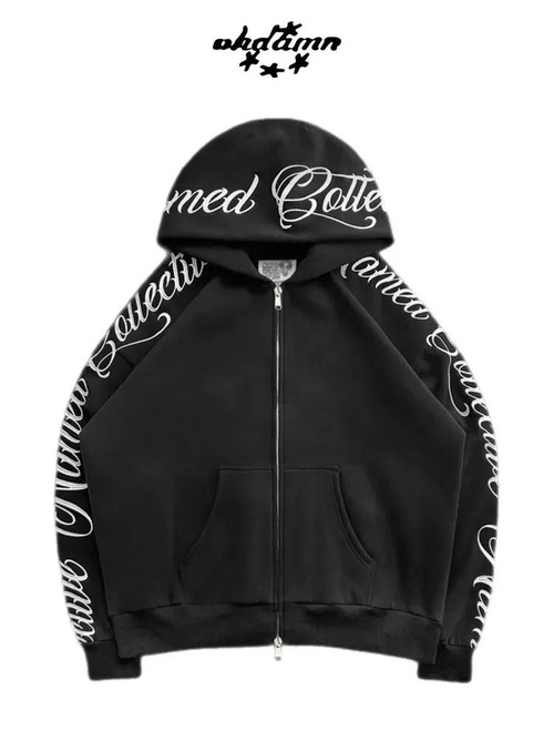 Худи Мужской, Женский Y2K черный Молния Политекс, размер 44