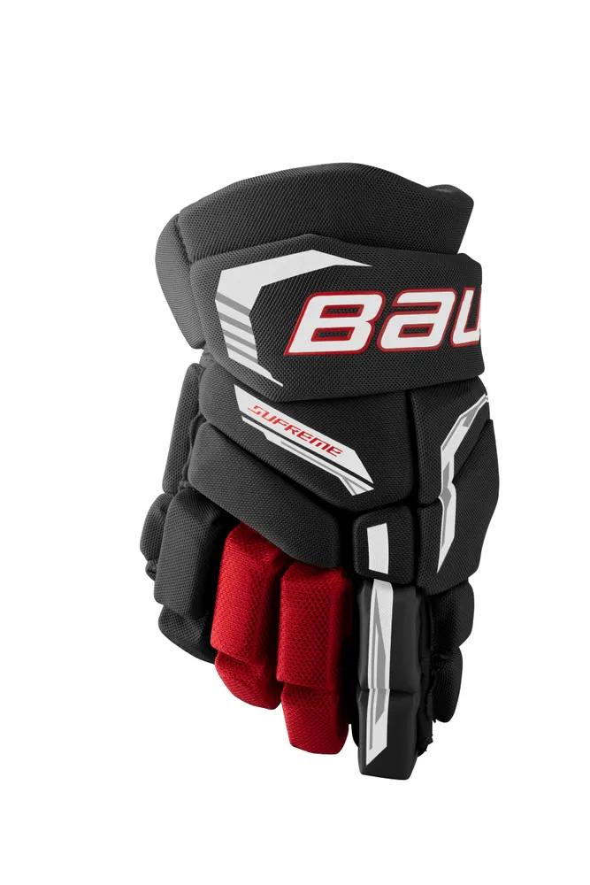 Перчатки хоккейные S26 BAUER SUPREME F40 JR/черный;красный/10, черный