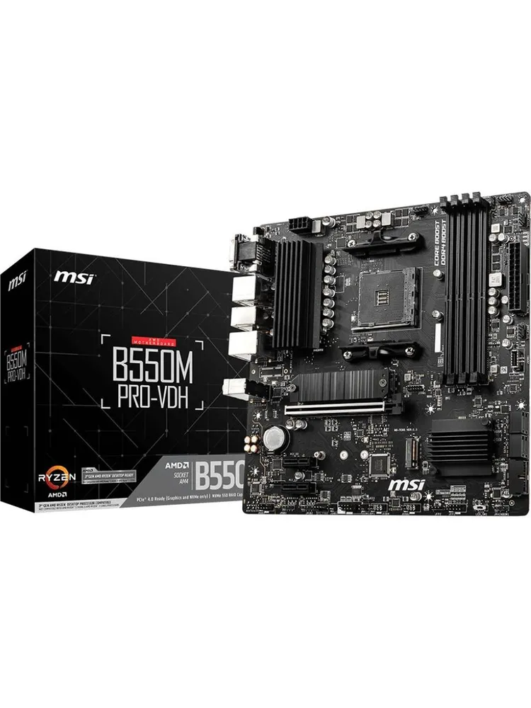 Материнская плата MSI B550M PRO-VDH (AM4, AMD B550, DDR4, 128 ГБ, PCIE 4.0)