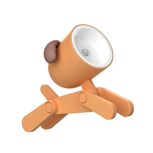 Детский ночник LED, лампа мини-собака, портативный, с регулируемым держателем телефона, для детей, с