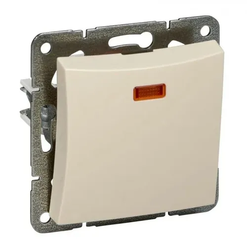 ДУЭТ Выключатель 1кл. с индикацией бежевый