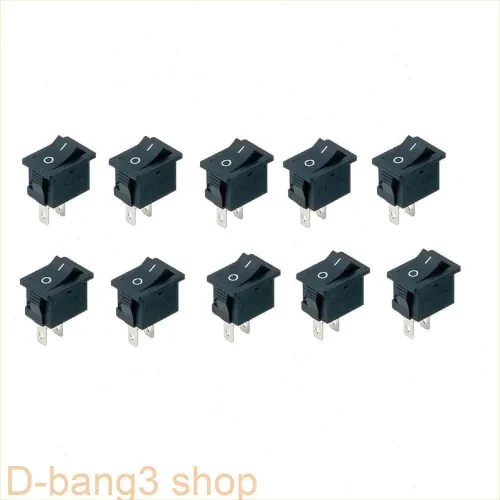 Мини-кулисный переключатель 2-контактный SPST 125VAC/6A 250VAC/3A черный