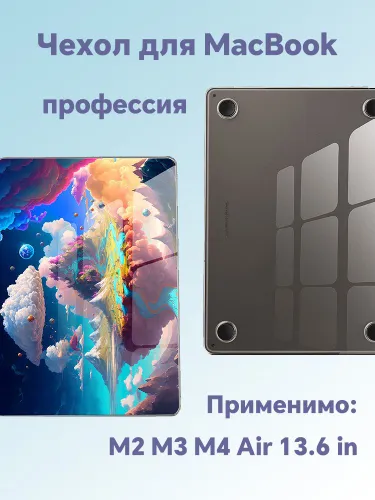 Чехол для нового MacBook Air 13,6 дюймов с чипом M4 M3 M2 для моделей 2025, 2024, 2022 годов выпуска