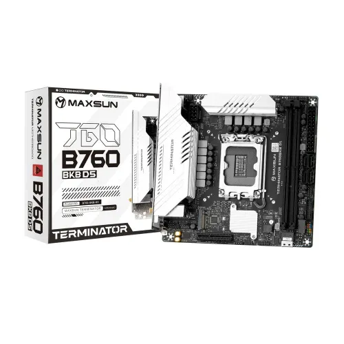 Материнская плата, mATX, 2*DDR5, 96Gb, 2*SATA3, 4*M.2, MAXSUN (MS-Terminator B760BKB D5 WIFI)