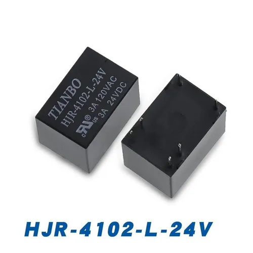 2pcs Реле сигнальное HJR-4102-L-24V, 6-контактное, 3А, 1НО/1НЗ, миниатюрное (DC 24V)