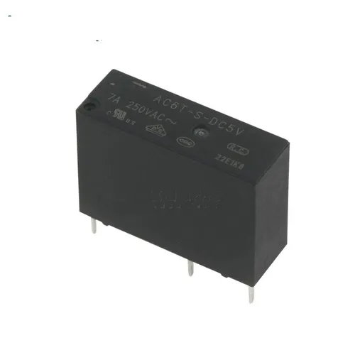 Реле электромагнитное AC6T-S-DC5V 4 pin 7A 1NO (один контакт нормально разомкнутый)