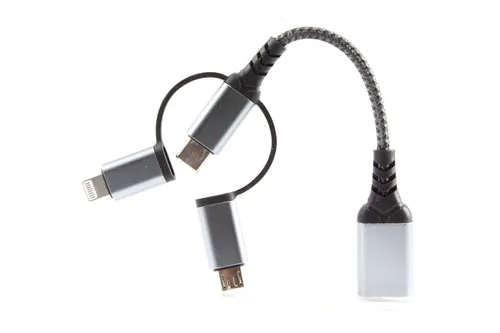USB переходник OTG Универсальный: Type-C + Apple + micro USB
