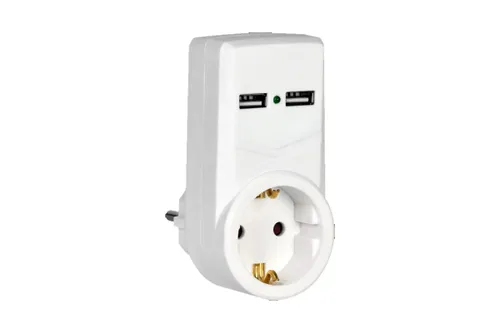 Адаптер-переходник IEK Т-01/01 (1 розетка) белый (блистер)