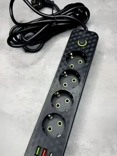 Сетевой фильтр удлинитель 4 розетки usb/type-c