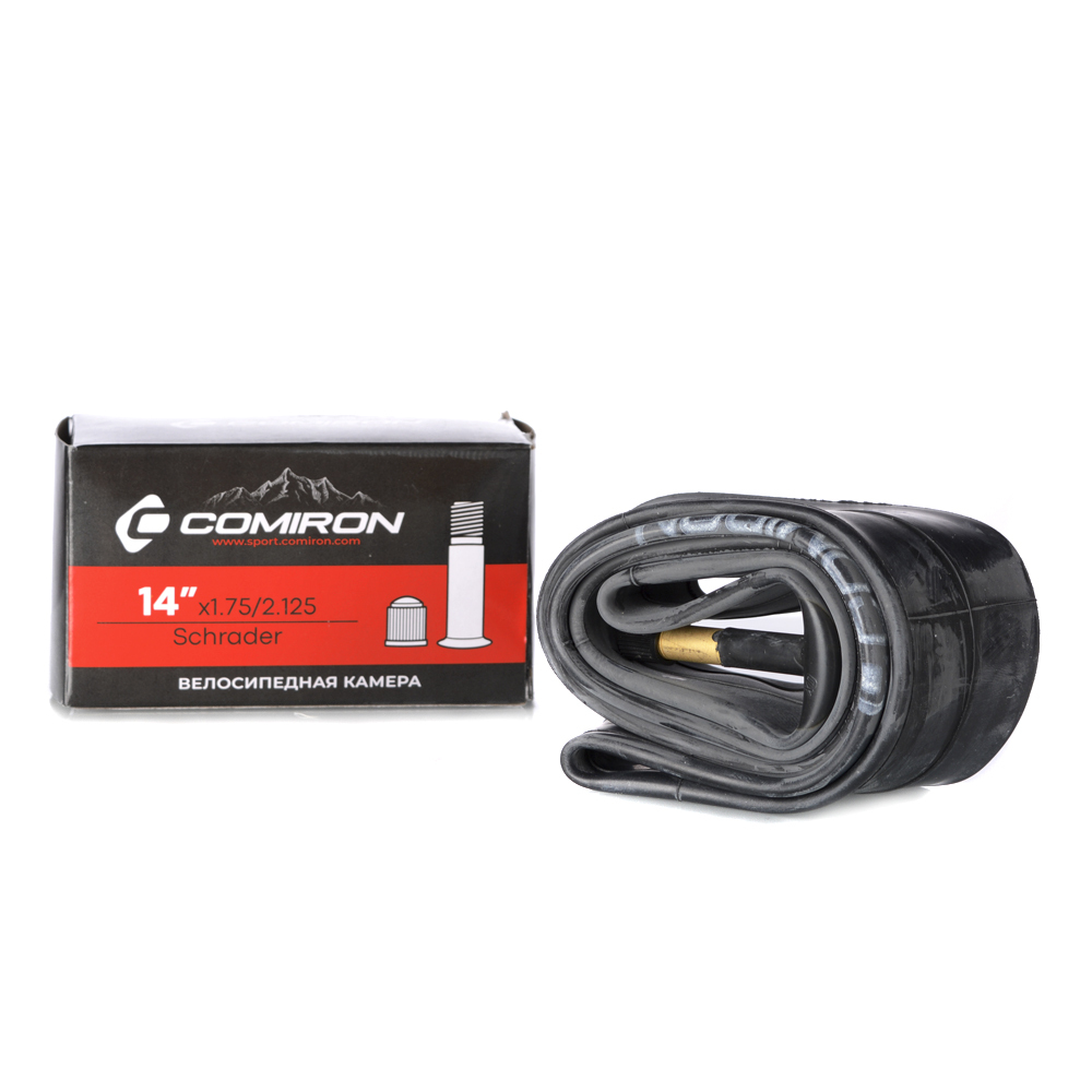 Камера для велосипеда бутиловая COMIRON 14 X1.75/2.125 Schrader 45mm 120g Камера для велосипеда бутиловая COMIRON 14 X1.75/2.125 Schrader 45mm 120g