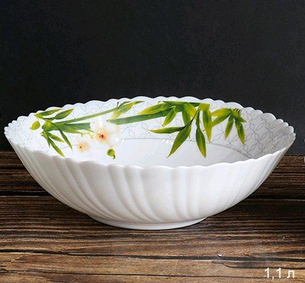 Салатник WHITE LILY Бамбук , 1100 мл, диаметр 20 см, зеленый, стеклокерамика Салатник WHITE LILY Бамбук , 1100 мл, диаметр 20 см, зеленый, стеклокерамика