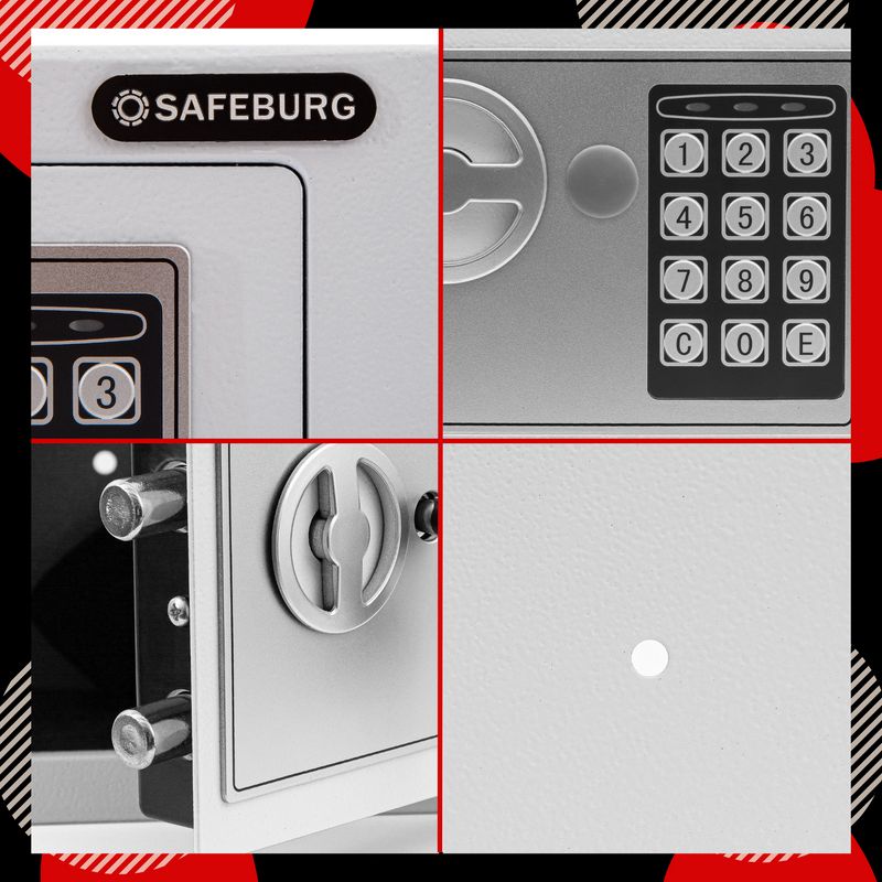 Сейф для денег и документов SAFEBURG SB-170 WHITE с электронным кодовым ...