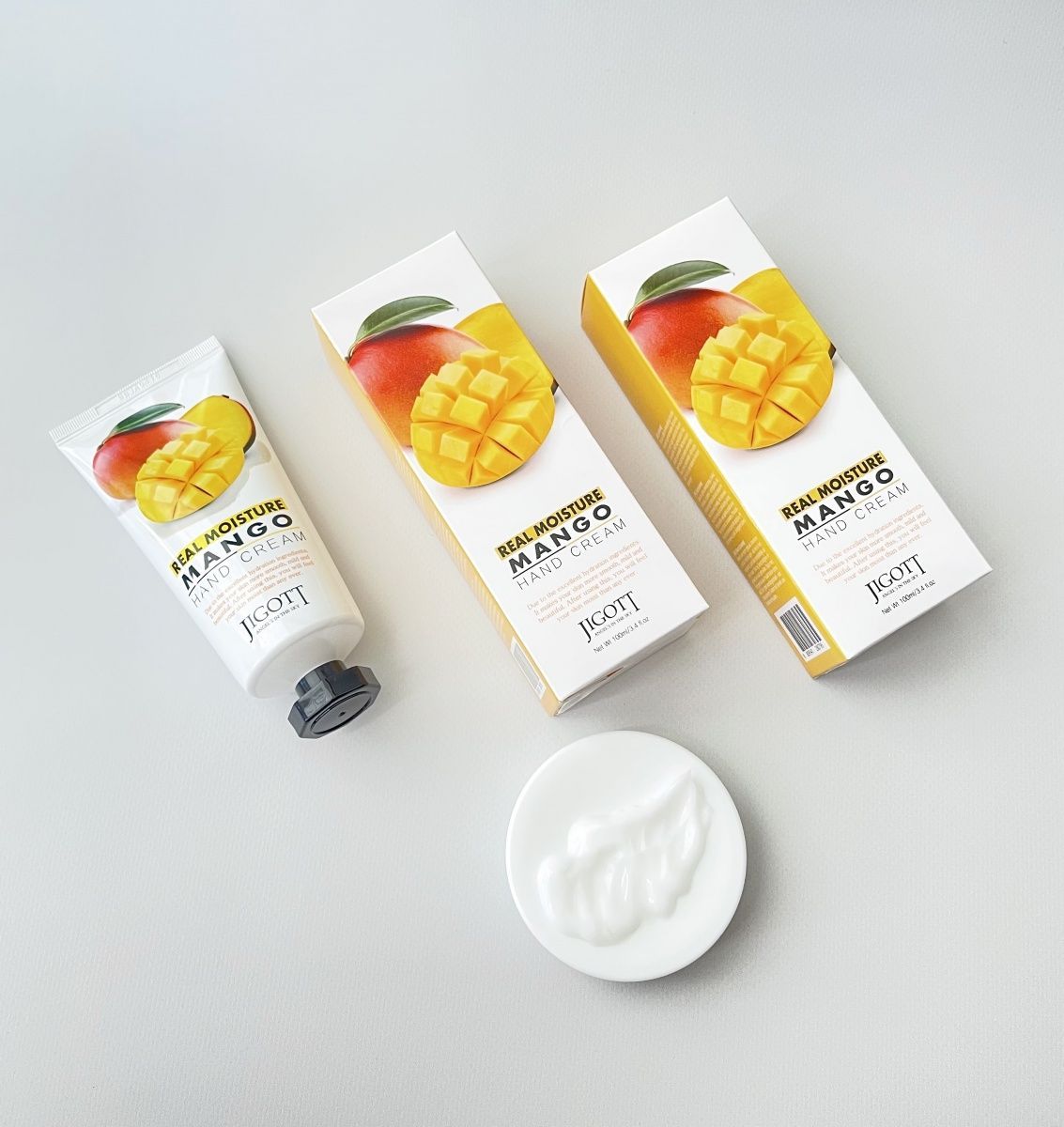 <b>Крем</b> <b>для</b> <b>рук</b> с <b>манго</b> <b>Jigott</b> Real Moisture <b>Mango</b> Hand <b>Cream</b>. 