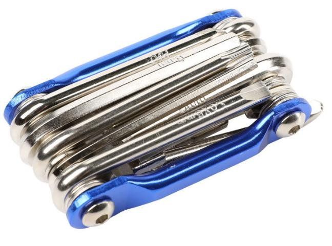 Мультитул велосипедный универсальный COMIRON TOOL 11в1, шестигранные крестовые плоские torx отвёртки, выжимка цепи, синий Мультитул велосипедный универсальный COMIRON TOOL 11в1, шестигранные крестовые плоские torx отвёртки, выжимка цепи, синий
