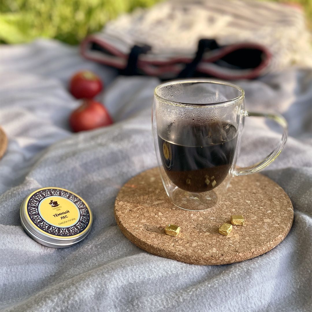 Чай подарочный пуэр шу смола пуэра Тёмный лес в жестяной баночке (ча ...