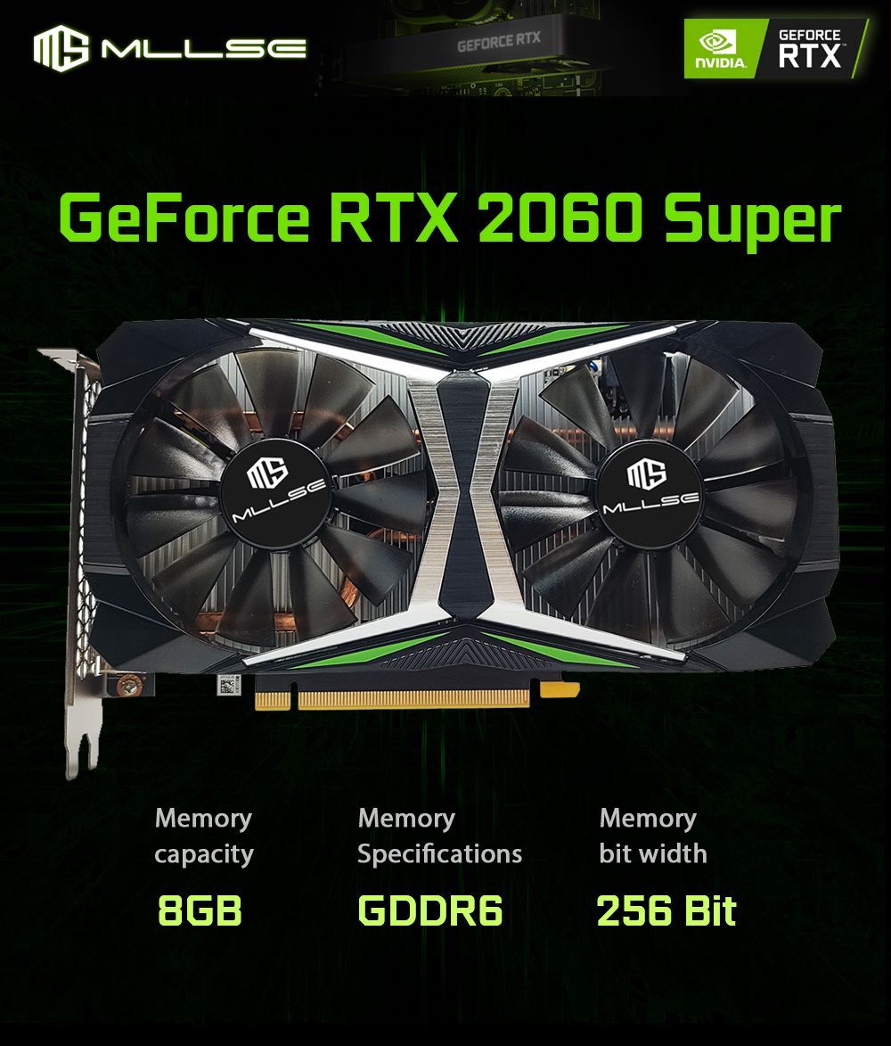 Видеокарта MLLSE GeForce RTX 2060 SUPER, 8 ГБ GDDR6, GDDR6 - купить по ...