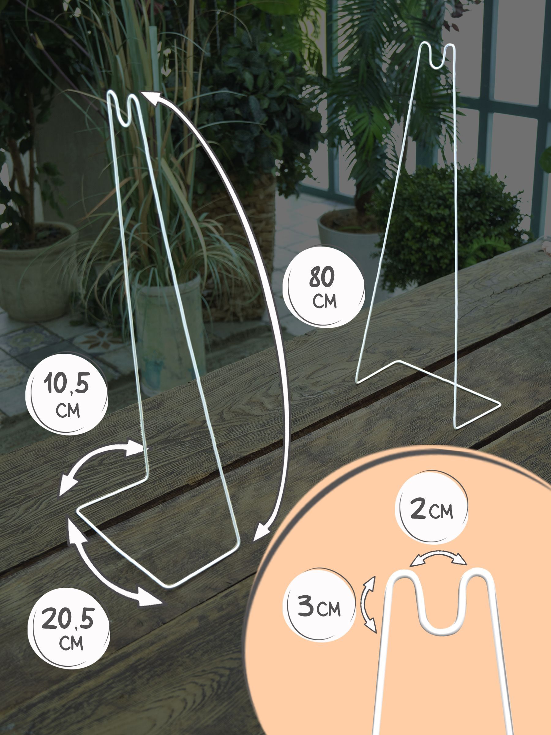 Подставка металлическая, UNIEL,UFP-G20S H80 WHITE, для светильника ULI ...