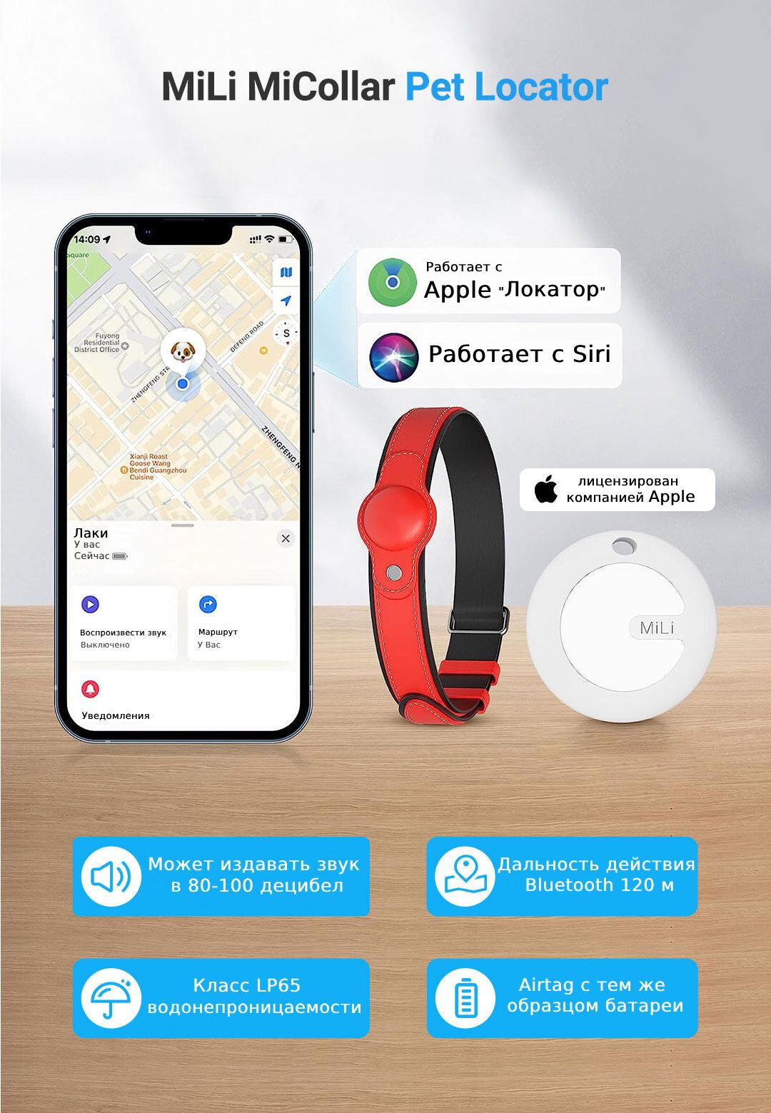 MiLi MiCollar - Влагозащитный ошейник с GPS-трекером MiTag с сертификацией  MFI от Apple, Черный 34-45см - купить с доставкой по выгодным ценам в  интернет-магазине OZON (1319330105)