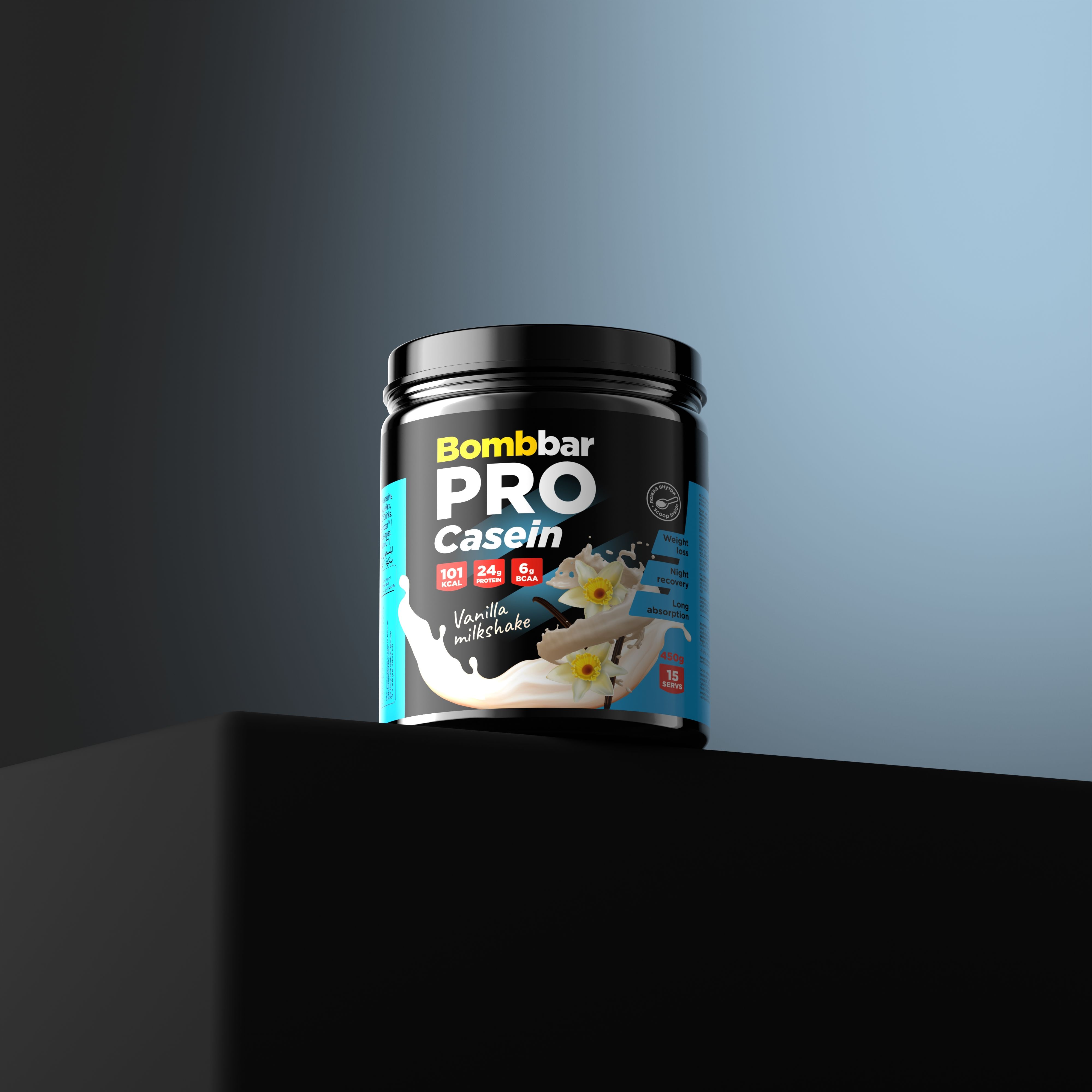 Bombbar Pro Casein Protein Казеиновый протеин без сахара "Ванильный ...
