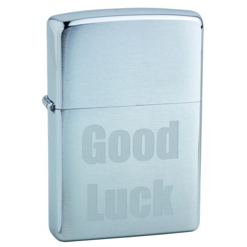 Зажигалка бензиновая ZIPPO Good Luck Brushed Chrome #1