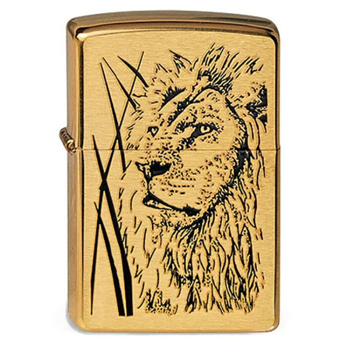 ZIPPO бензиновая зажигалка Proud Lion Brushed Brass #1