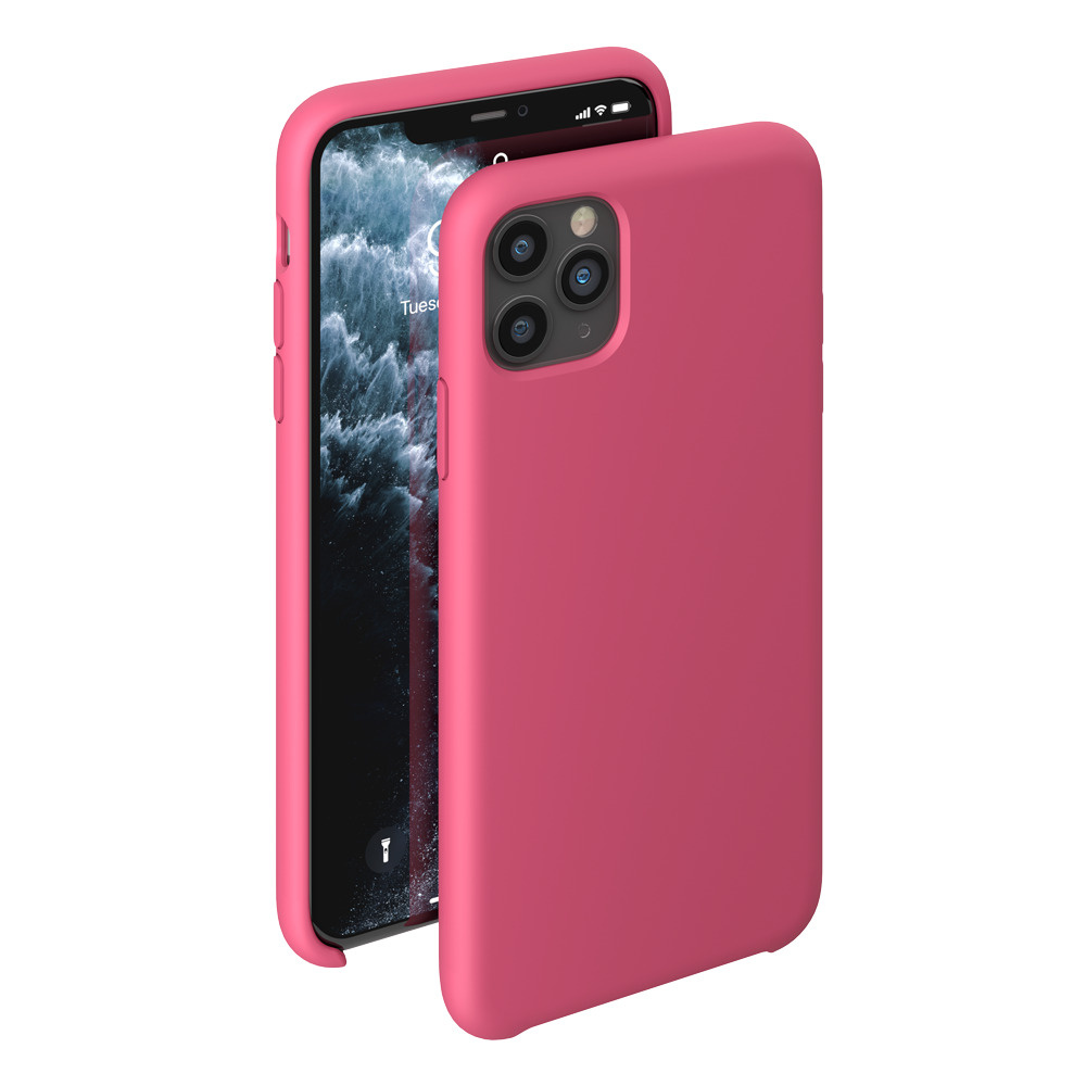 Чехол на айфон 11 Про Макс / iPhone 11 Pro Max, фуксия, малиновый, розовый,  Deppa Liquid Silicone Case