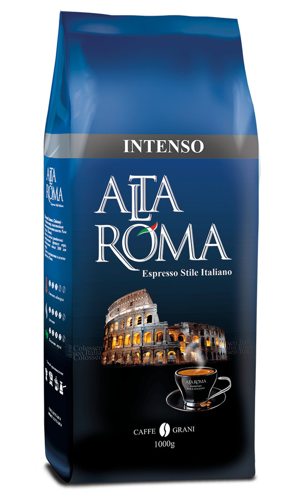 Зерновой кофе ALTA ROMA INTENSO, пакет 1кг. #1