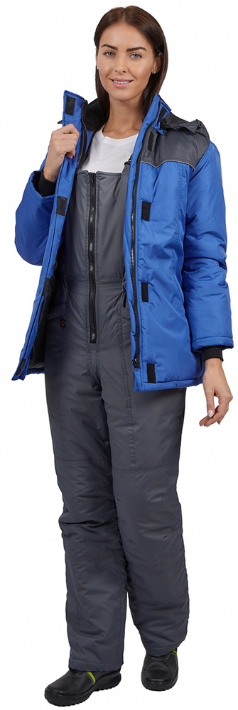 Куртка рабочая зимняя женская Снежана, васильковый/т.серый, размер (44-46; 170-176)  #1
