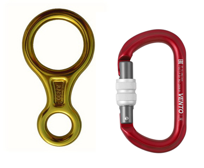 Восьмерка классическая алюминиевая 3500 кг Вертикаль + карабин Овал ...