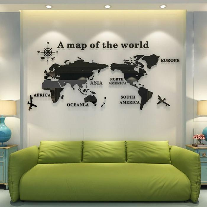 Декор настенный "Карта мира", 54 х 120 см #1