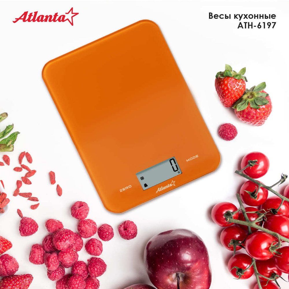 Электронные кухонные весы Atlanta ATH-6197 (orange) / кухонные весы / весы для кухни / ТАРА / 5 кг / #1