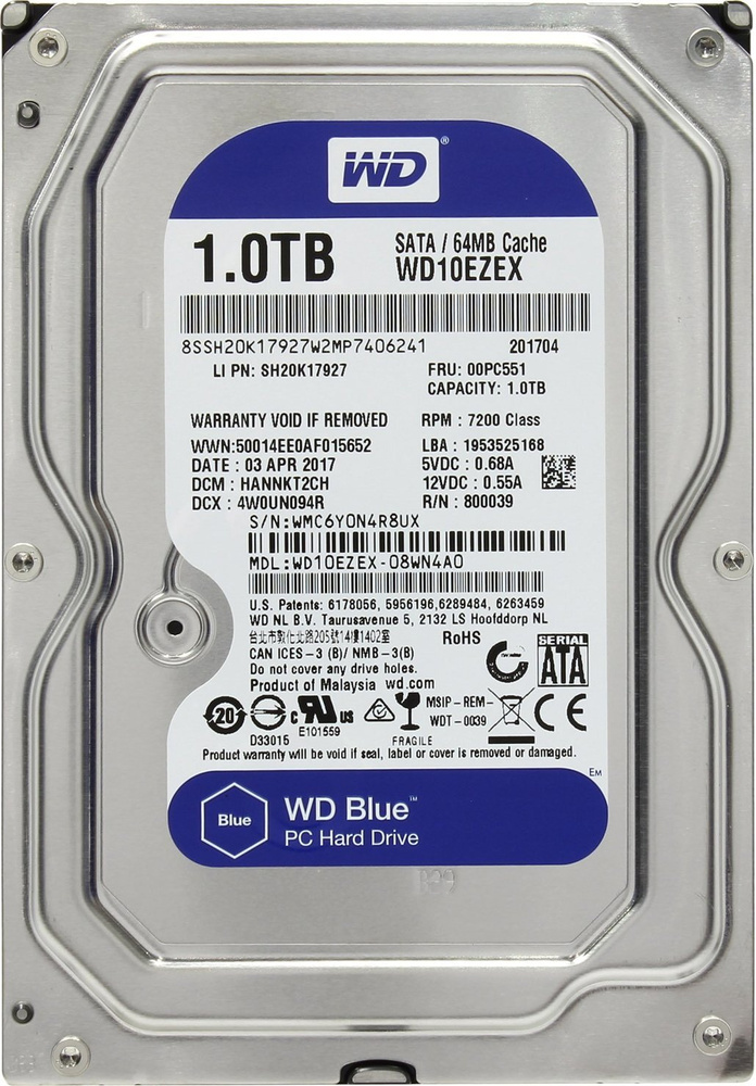 Western Digital 1 ТБ Внутренний жесткий диск (WD10EZEX)  #1