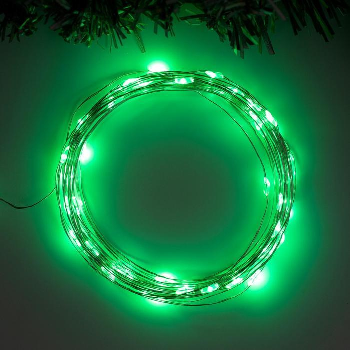 Luazon Lighting Гирлянда "Нить" 5 метров роса, 50 LED, свечение зелёное ...