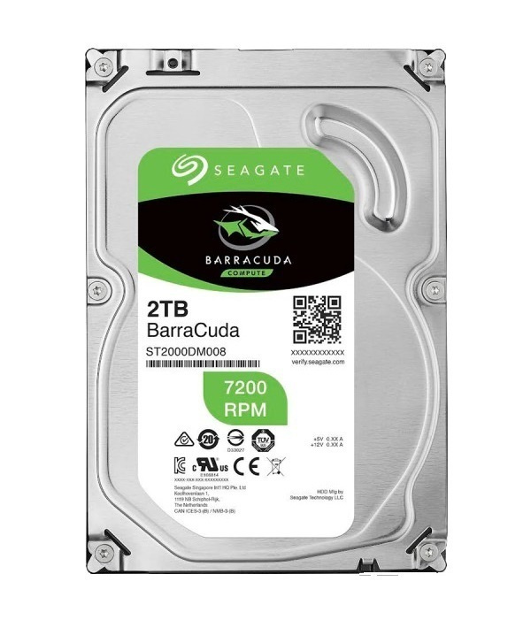 2 ТБ Внутренний жесткий диск Seagate BarraCuda 3.5" 7200 (ST2000DM008 ...