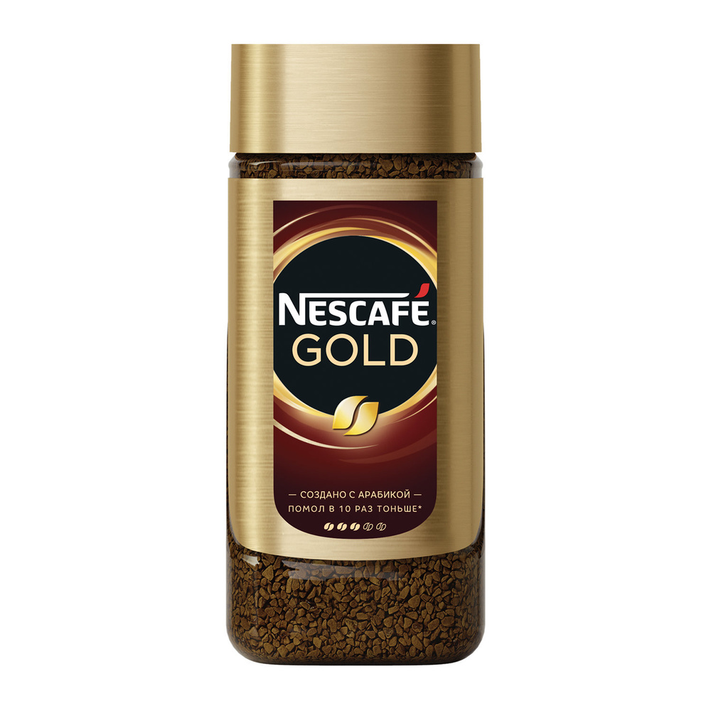 Кофе молотый в растворимом NESCAFE (Нескафе) "Gold", сублимированный, 95 г, стеклянная банка, 12135507 #1