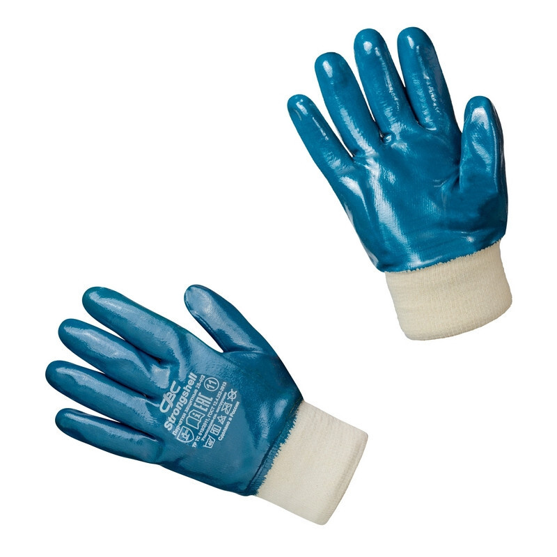 Перчатки защитные STRONGSHELL полное нитриловое покрытие, резинка, размер 11  #1
